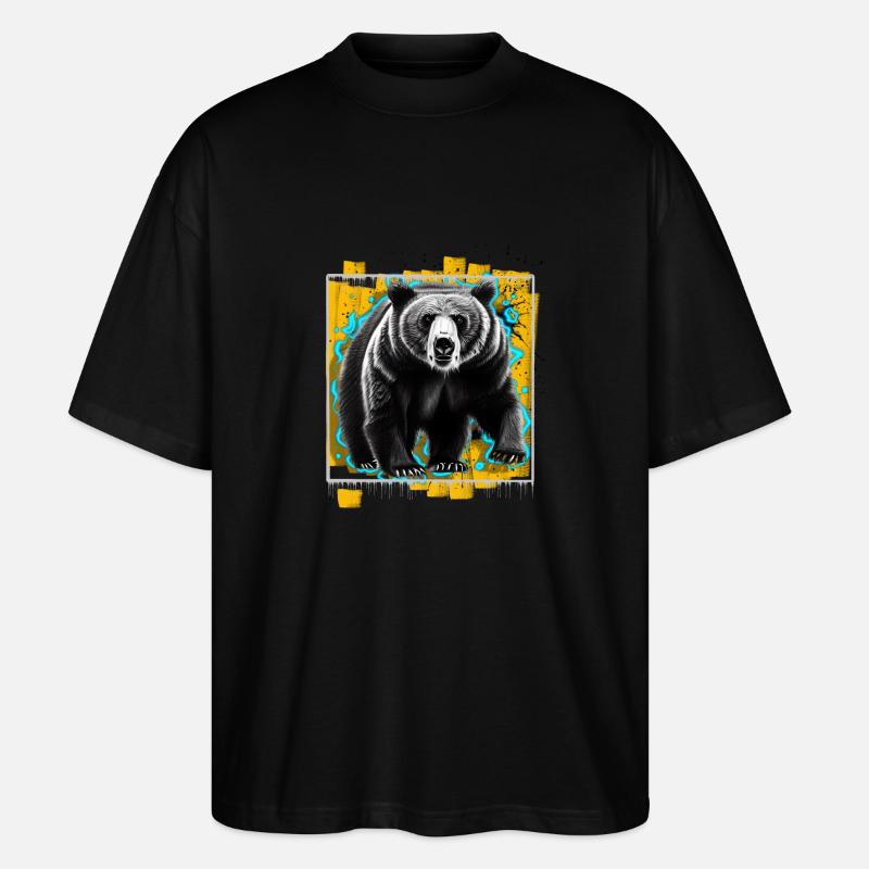 Bear - Stanley/Stella Oversized Unisex Organic T-shirt Blaster 2.0 - black