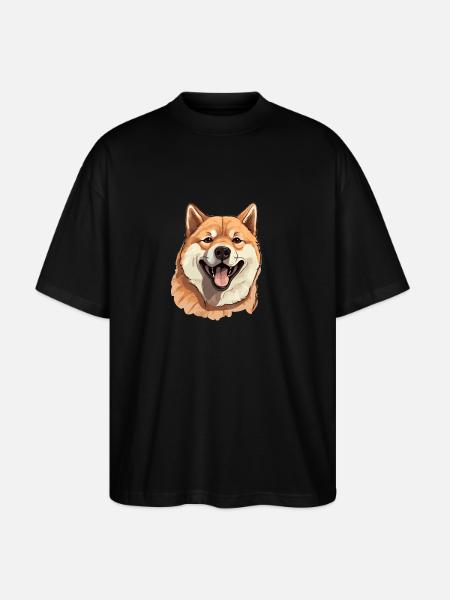 Dog Akita Inu - Stanley/Stella Oversized Unisex Organic T-shirt Blaster 2.0 - black