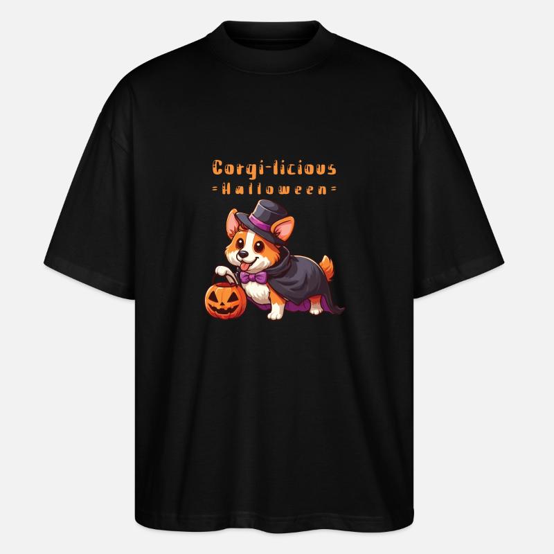 Halloween-Corgi - Stanley/Stella Oversized Unisex Bio T-Shirt Blaster 2.0 - Schwarz