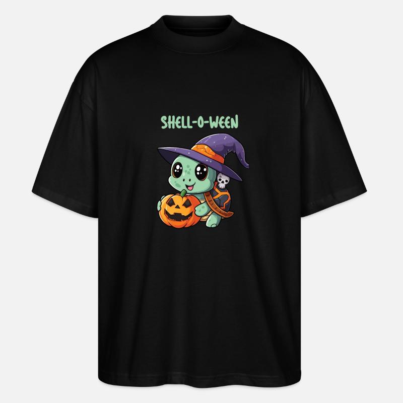 Tortue d’Halloween, Shell-O-Ween - T-shirt bio Blaster 2.0 coupe oversize Stanley/Stella Unisexe - noir