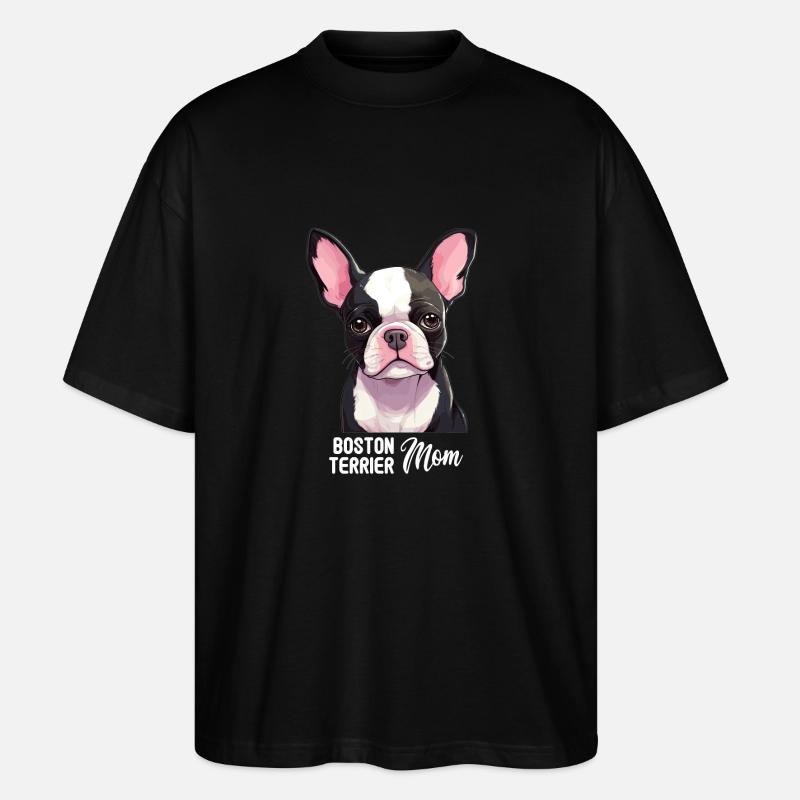 Hund Boston Terrier - Stanley/Stella Oversized Unisex Bio T-Shirt Blaster 2.0 - Schwarz