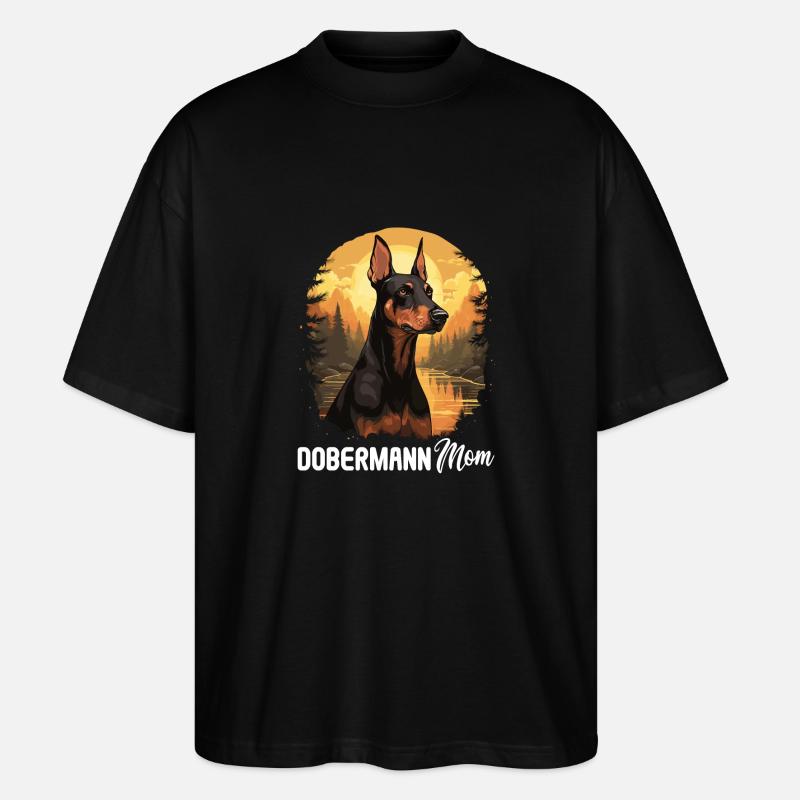 Hund Dobermann - Stanley/Stella Oversized Unisex Bio T-Shirt Blaster 2.0 - Schwarz
