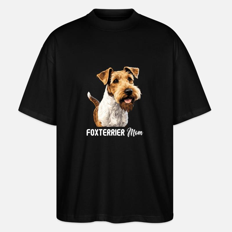 Chien Fox Terrier - T-shirt bio Blaster 2.0 coupe oversize Stanley/Stella Unisexe - noir