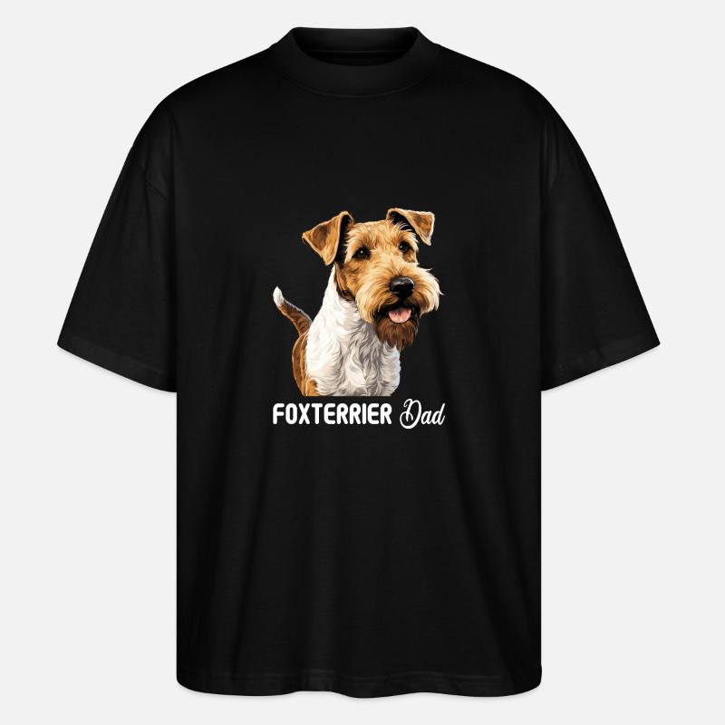 Chien Fox Terrier - T-shirt bio Blaster 2.0 coupe oversize Stanley/Stella Unisexe - noir