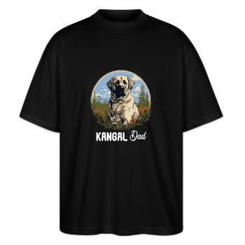 Kangal - Stanley/Stella Oversized Unisex Bio T-Shirt Blaster 2.0 - Schwarz - Vorne - Alina (178cm) & Michal (187cm)