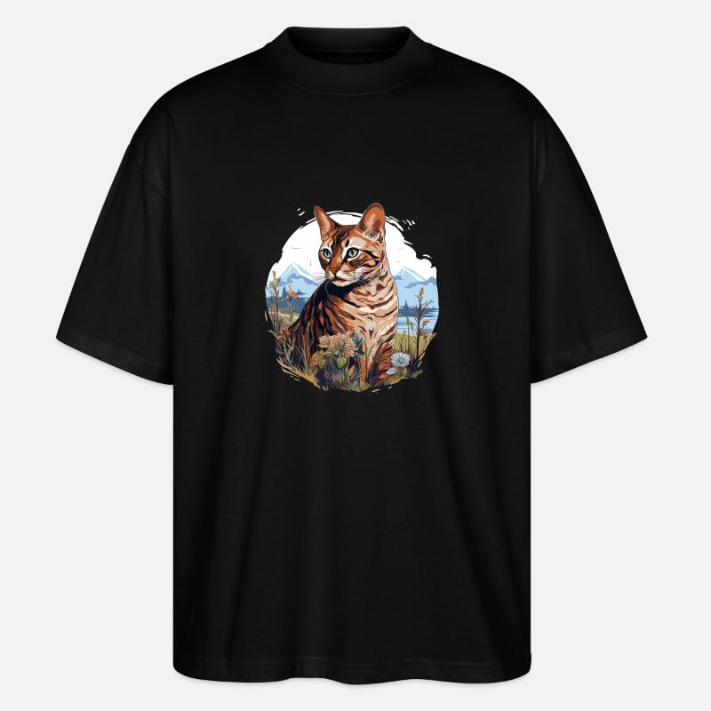 Bengal Cat - Stanley/Stella Oversized Unisex Bio T-Shirt Blaster 2.0 - Schwarz