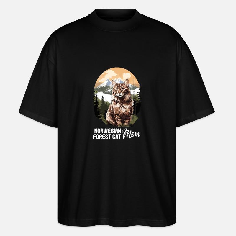 Norwegian Forest Cat - Stanley/Stella Oversized Unisex Bio T-Shirt Blaster 2.0 - Schwarz