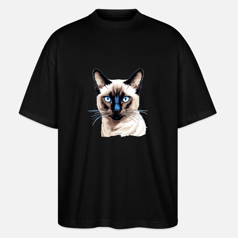 Siamese Cat Siamkatze - Stanley/Stella Oversized Unisex Bio T-Shirt Blaster 2.0 - Schwarz