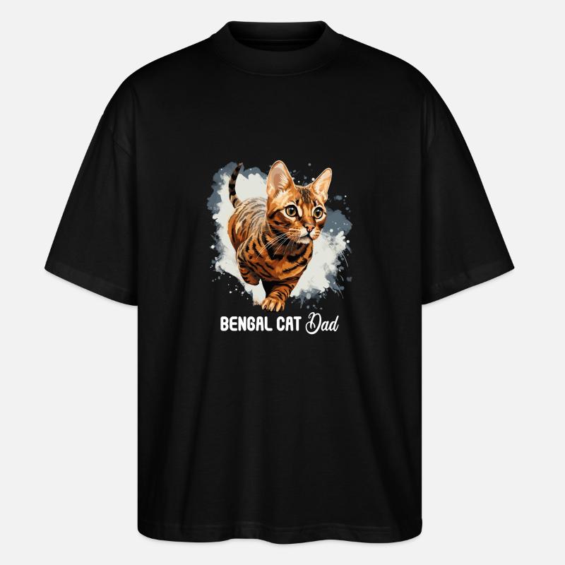Chat du Bengale - T-shirt bio Blaster 2.0 coupe oversize Stanley/Stella Unisexe - noir