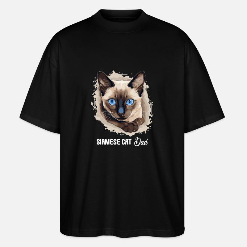 Siamese Cat Siamkatze - Stanley/Stella Oversized Unisex Bio T-Shirt Blaster 2.0 - Schwarz