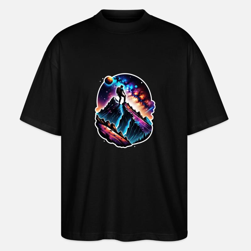 Klettern - Mond - Weltraum - Stanley/Stella Oversized Unisex Bio T-Shirt Blaster 2.0 - Schwarz