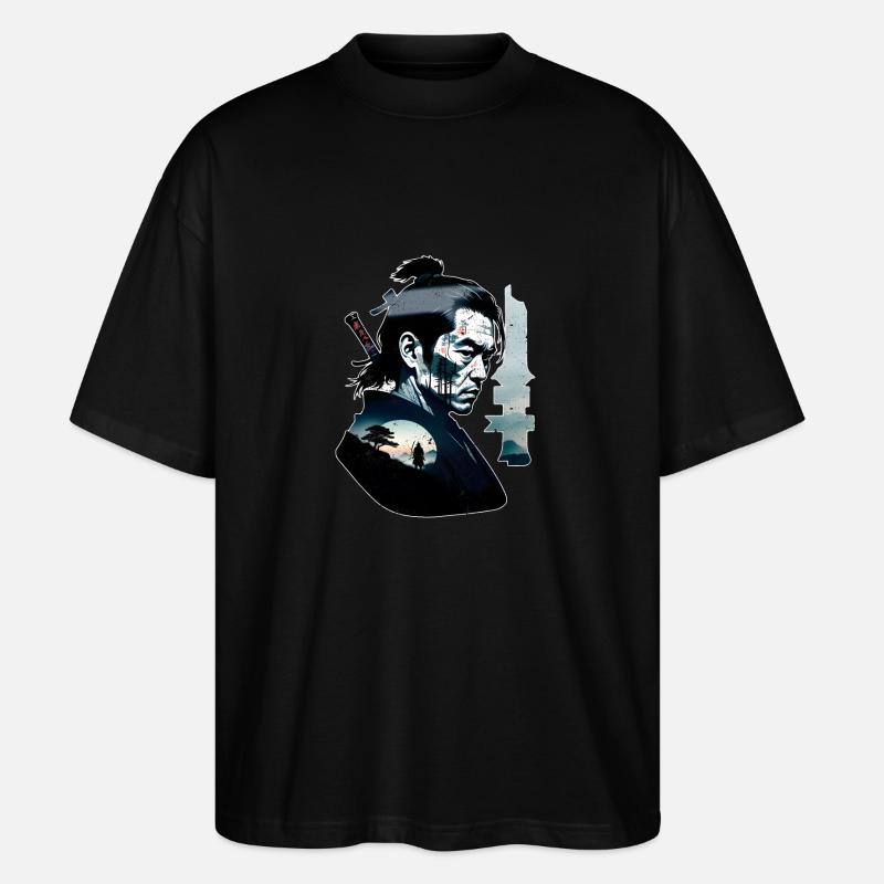 Samurai-Krieger - Japan - Dämon - Stanley/Stella Oversized Unisex Bio T-Shirt Blaster 2.0 - Schwarz