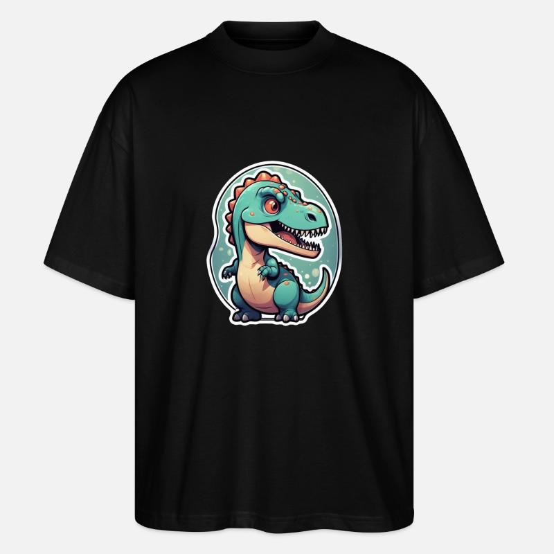 Karikatur-Dinosaurier - Stanley/Stella Oversized Unisex Bio T-Shirt Blaster 2.0 - Schwarz