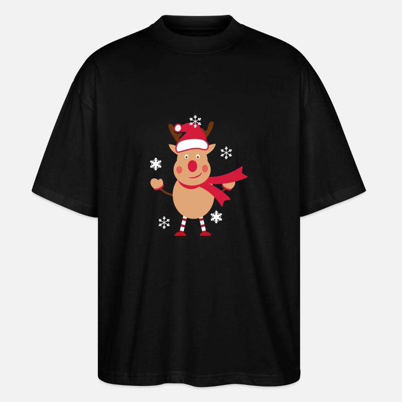 Renne de Noël - T-shirt bio Blaster 2.0 coupe oversize Stanley/Stella Unisexe - noir