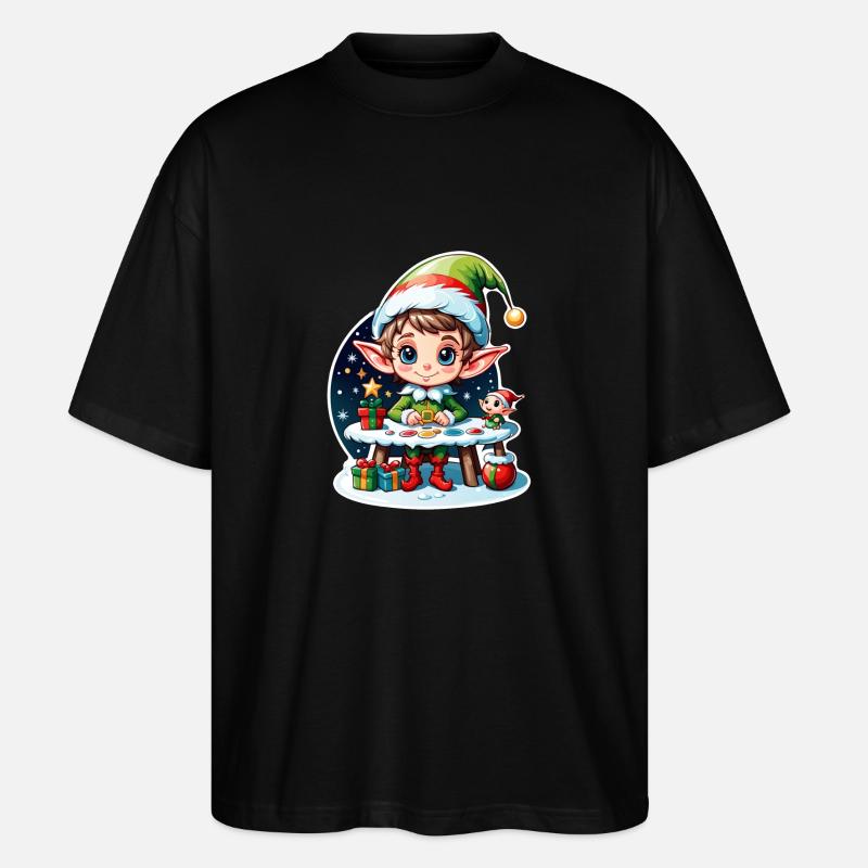 Elf Weihnachten Elf Geschenk - Stanley/Stella Oversized Unisex Bio T-Shirt Blaster 2.0 - Schwarz