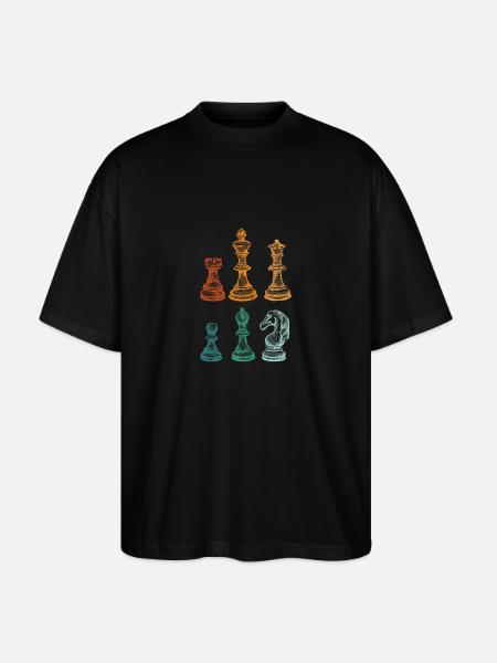 Skakspiller brikker Retro Master Club Sjovt - Stanley/Stella Oversize Unisex Øko T-shirt Blaster 2.0 - sort