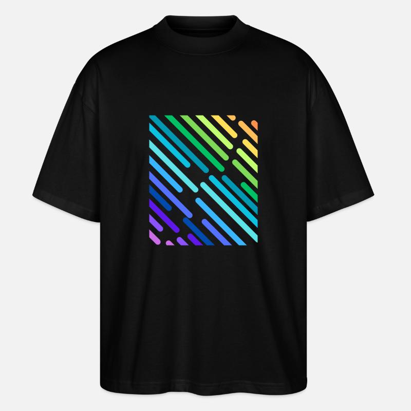 REGENBOGEN-STREIFEN - Stanley/Stella Oversized Unisex Bio T-Shirt Blaster 2.0 - Schwarz
