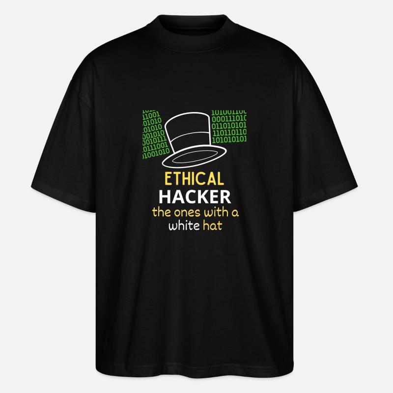 Ethical Hacker White Hat - T-shirt bio Blaster 2.0 coupe oversize Stanley/Stella Unisexe - noir