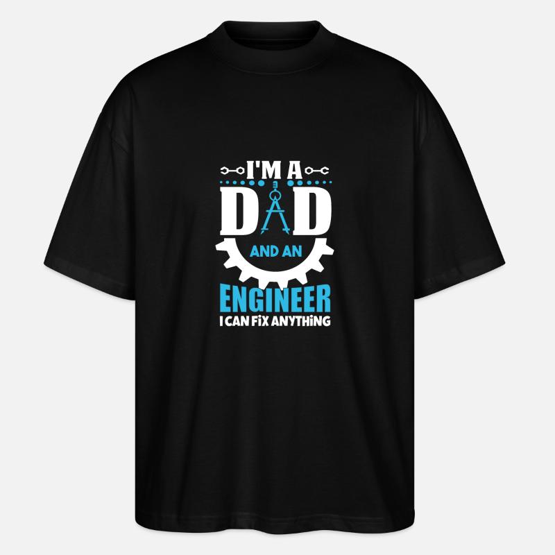 Dad and Engineer - Stanley/Stella Oversized Unisex Bio T-Shirt Blaster 2.0 - Schwarz