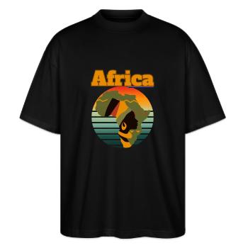 Afrique Afro-descendant - T-shirt bio Blaster 2.0 coupe oversize Stanley/Stella Unisexe - noir - Devant - Alina (178cm) & Michal (187cm)