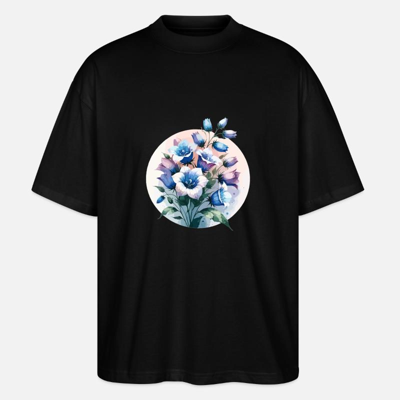 Glockenblume gezeichnet - Stanley/Stella Oversized Unisex Bio T-Shirt Blaster 2.0 - Schwarz