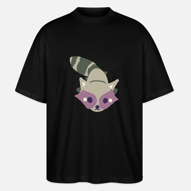 Waschbär - Stanley/Stella Oversized Unisex Bio T-Shirt Blaster 2.0 - Schwarz