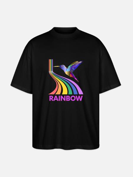 Regenbogen - Stanley/Stella Oversized Unisex Bio T-Shirt Blaster 2.0 - Schwarz