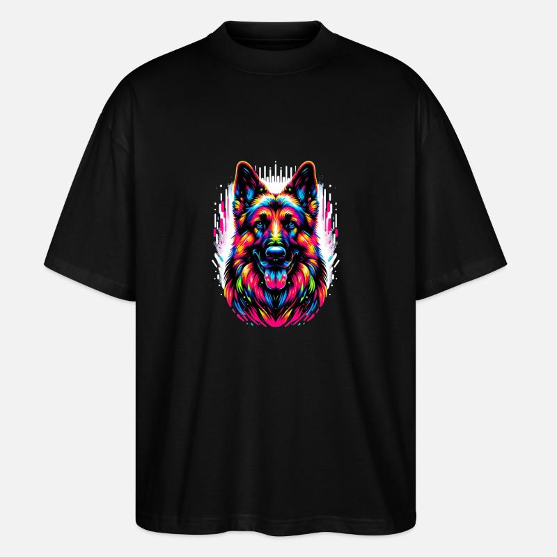German Shepherd, German Shepherd - Stanley/Stella Oversized Unisex Organic T-shirt Blaster 2.0 - black