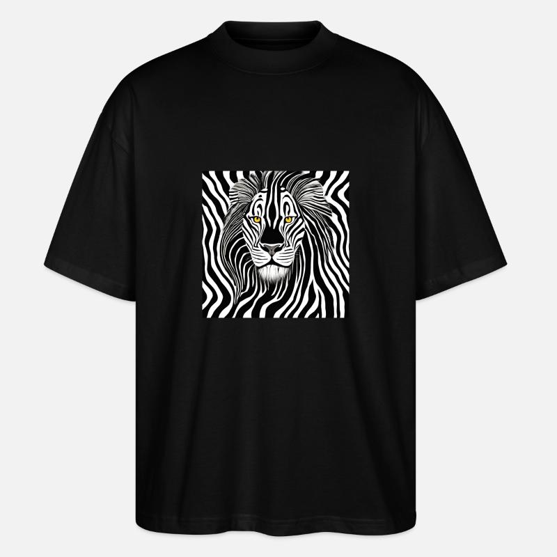 Zebralöwe - Stanley/Stella Oversized Unisex Bio T-Shirt Blaster 2.0 - Schwarz