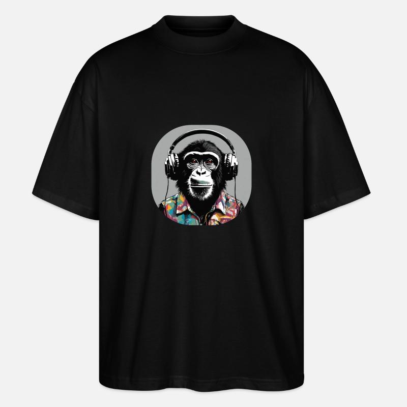 Monkey loves Music - Stanley/Stella Oversized Unisex Bio T-Shirt Blaster 2.0 - Schwarz
