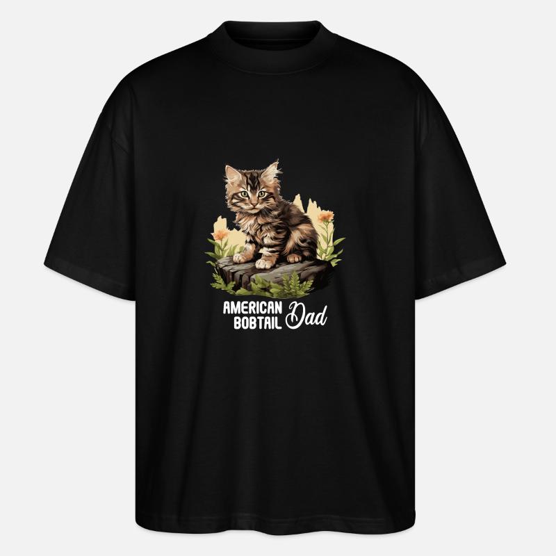 Chat Chats American Bobtail - T-shirt bio Blaster 2.0 coupe oversize Stanley/Stella Unisexe - noir