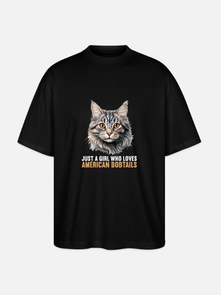 Cat Cats American Bobtail - Stanley/Stella Oversized Unisex Organic T-shirt Blaster 2.0 - black
