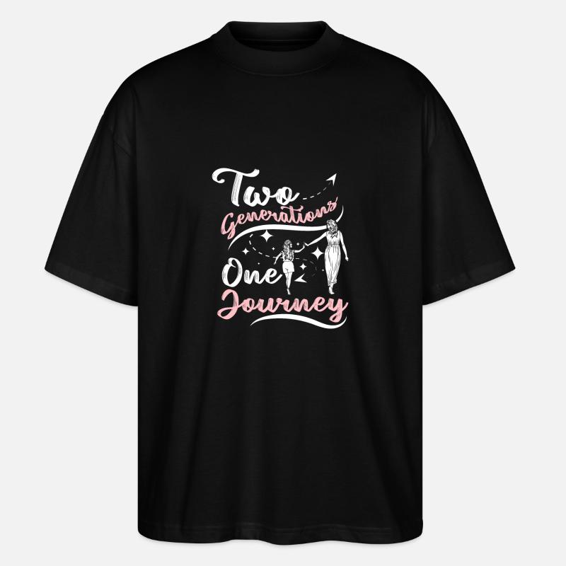 Mère-Fille deux générations en voyage - T-shirt bio Blaster 2.0 coupe oversize Stanley/Stella Unisexe - noir