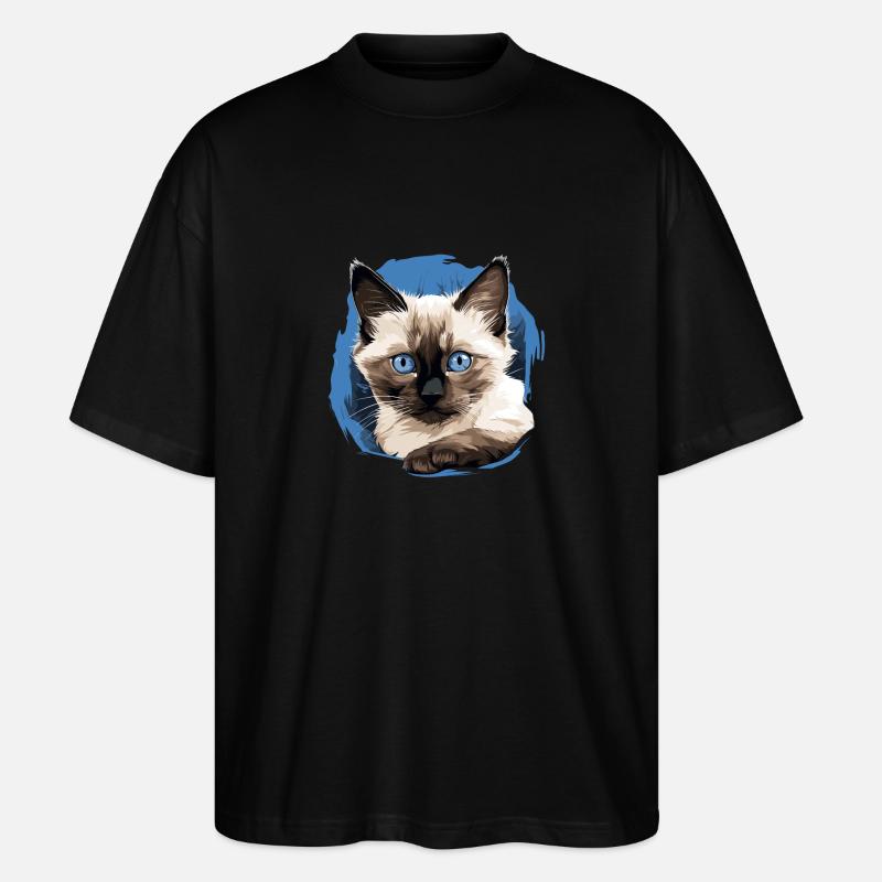 Balinese Cat Balinesenkatze - Stanley/Stella Oversized Unisex Bio T-Shirt Blaster 2.0 - Schwarz