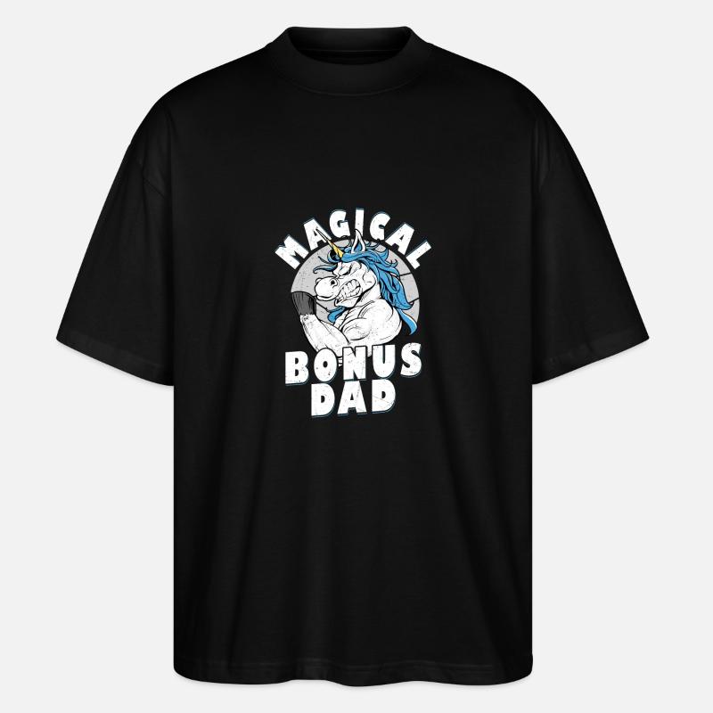 Magical Bonus Dad Adoption Stepfather - Stanley/Stella Oversized Unisex Bio T-Shirt Blaster 2.0 - Schwarz