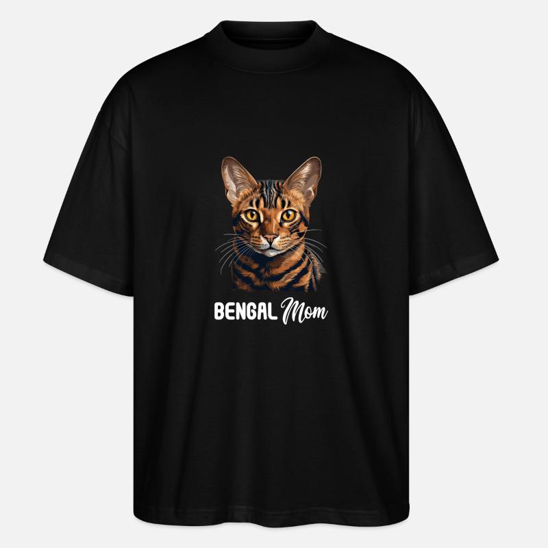 Chat du Bengale Bengalkatze - T-shirt bio Blaster 2.0 coupe oversize Stanley/Stella Unisexe - noir