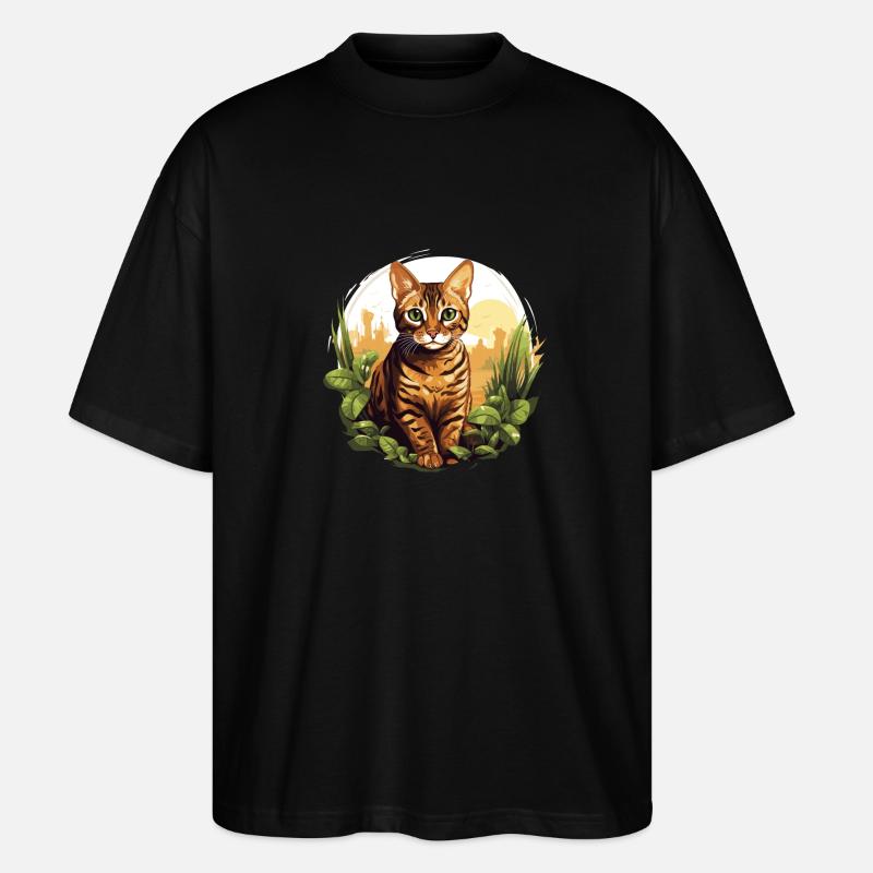 Bengal Cat Bengalkatze - Stanley/Stella Oversized Unisex Bio T-Shirt Blaster 2.0 - Schwarz