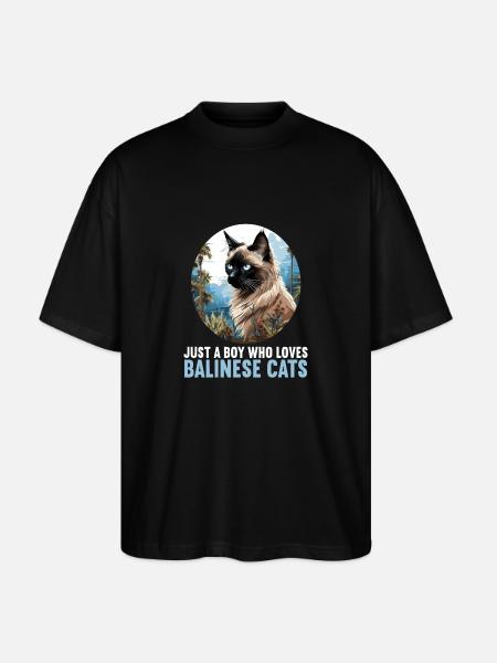 Balinese Cat Balinesenkatze - Stanley/Stella Oversized Unisex Organic T-shirt Blaster 2.0 - black