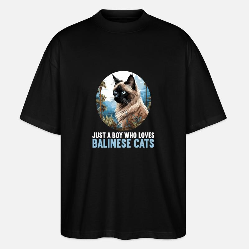 Chat balinais Balinesenkatze - T-shirt bio Blaster 2.0 coupe oversize Stanley/Stella Unisexe - noir