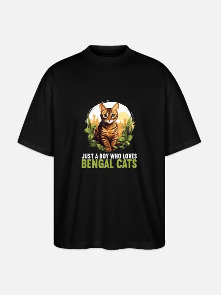 Bengal Cat Bengalkatze - Stanley/Stella Oversized Unisex Bio T-Shirt Blaster 2.0 - Schwarz