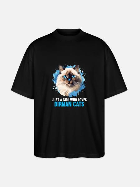 Birman Cat Birma Katze - Stanley/Stella Oversized Unisex Organic T-shirt Blaster 2.0 - black
