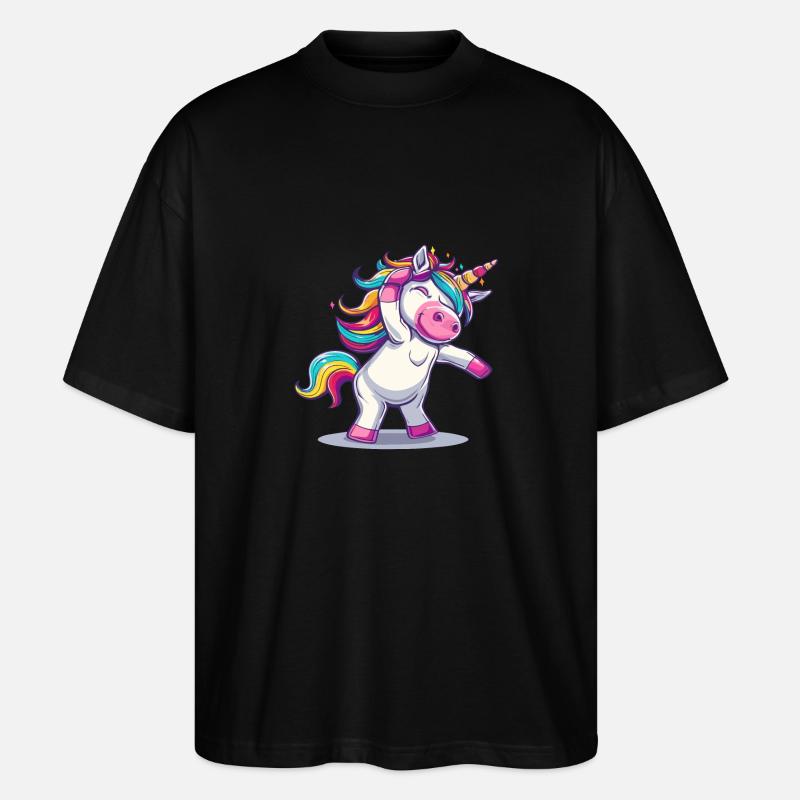 Tanzendes Einhorn - Stanley/Stella Oversized Unisex Bio T-Shirt Blaster 2.0 - Schwarz