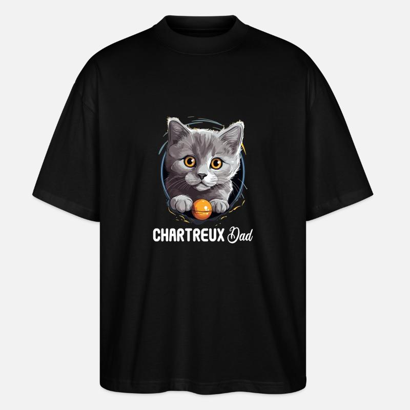 Chat Chartreux Chat Chartreux - T-shirt bio Blaster 2.0 coupe oversize Stanley/Stella Unisexe - noir