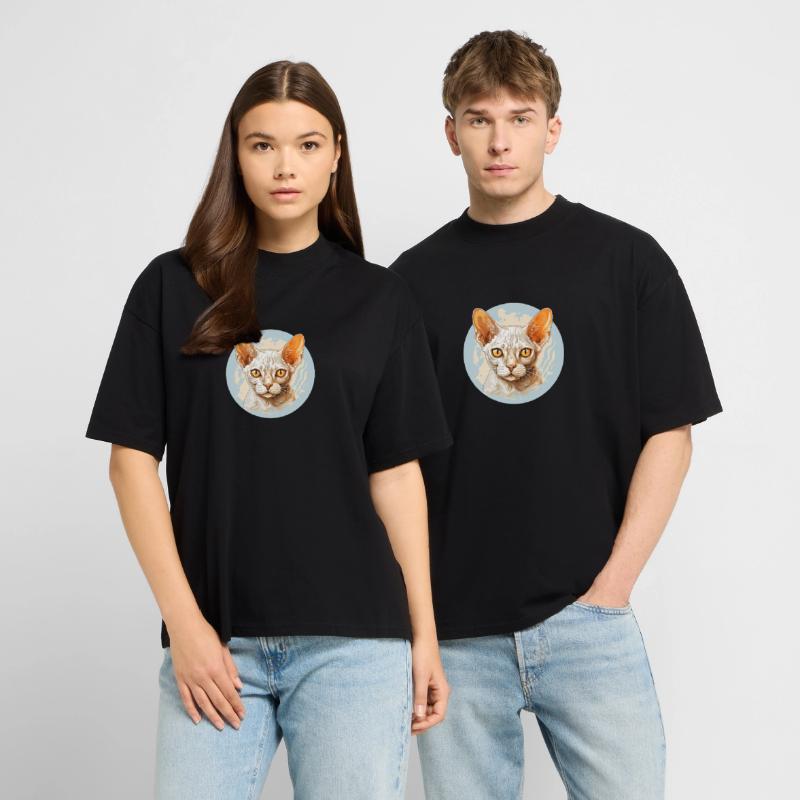 Devon Rex Kitten Devon Rex Cat Stanley/Stella Oversized Unisex Organic T-shirt Blaster 2.0