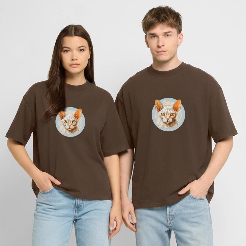 Devon Rex Kitten Devon Rex Cat Stanley/Stella Oversized Unisex Organic T-shirt Blaster 2.0
