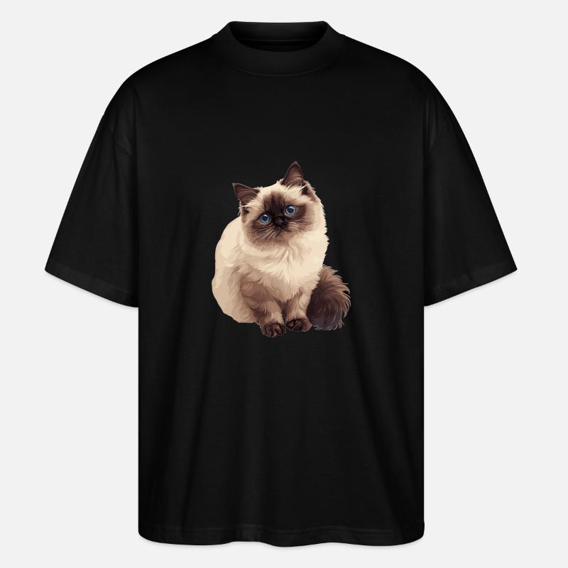 Himalayan Cat Colourpoint Katze - Stanley/Stella Oversized Unisex Organic T-shirt Blaster 2.0 - black