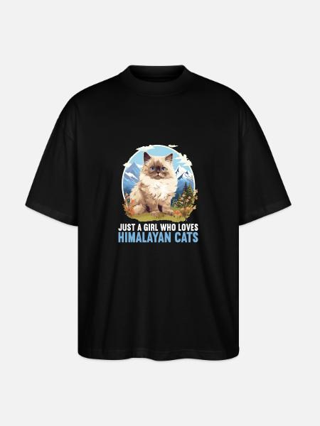 Himalayan Cat Colourpoint Katze - Stanley/Stella Oversized Unisex Organic T-shirt Blaster 2.0 - black