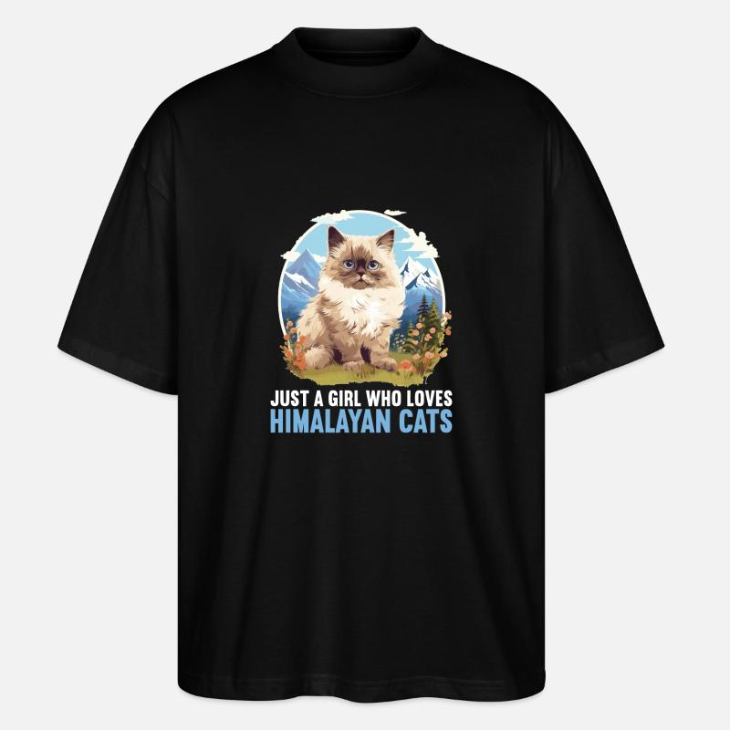 Himalayan Cat Colourpoint Katze - Stanley/Stella Oversized Unisex Organic T-shirt Blaster 2.0 - black