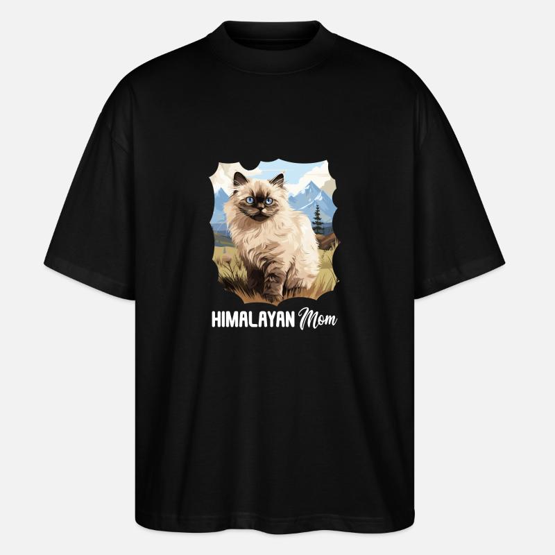 Himalayan Cat Colourpoint Katze - Stanley/Stella Oversized Unisex Organic T-shirt Blaster 2.0 - black
