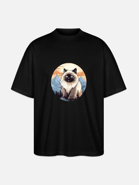 Himalayan Cat Colourpoint Katze - Stanley/Stella Oversized Unisex Organic T-shirt Blaster 2.0 - black